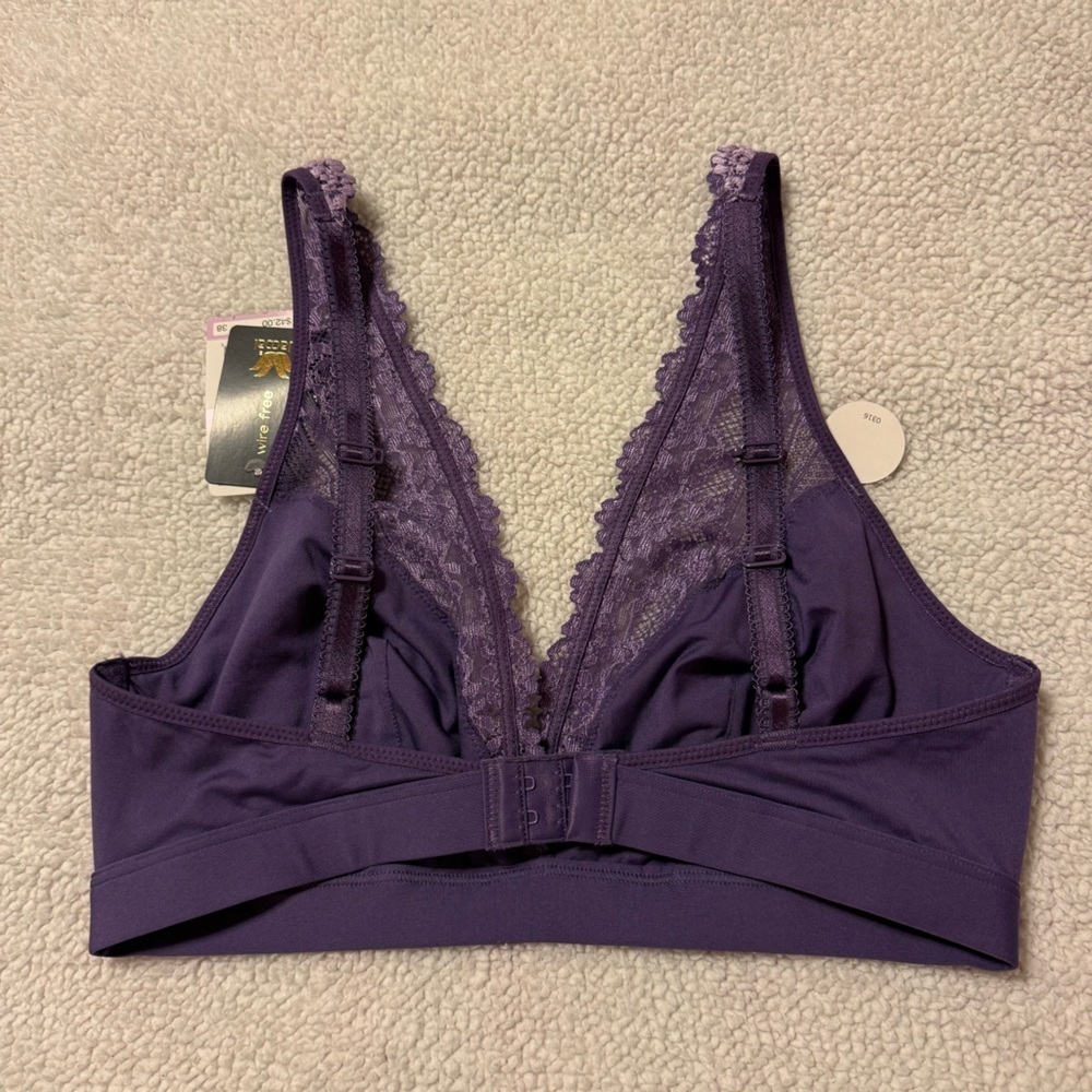 Wacoal Embrace Lace Wire Free Convertible Bra Lavender Purple Bralette - Picture 9 of 11